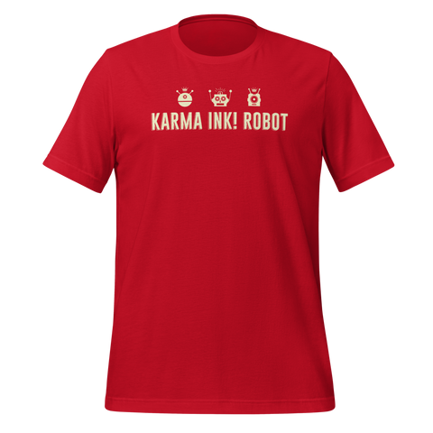 Karma Ink! Robot Logo Unisex T-Shirt (Black or Red)